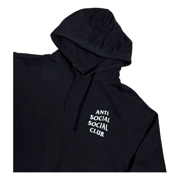 ANTI SOCIAL SOCIAL CLUB Black Streetwear Hoodie Sweatshirt Mens Small - Picture 1 of 5